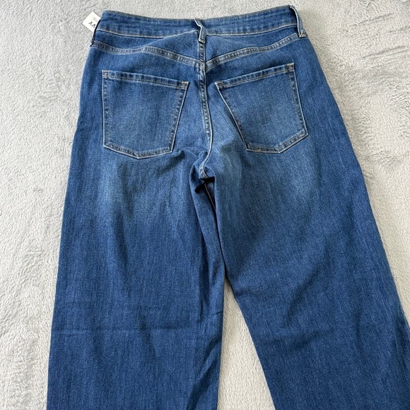 Old Navy Jeans Womens 2 Petite High Rise WOW Wide Leg Blue Boho Y2K - Picture 4 of 13